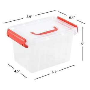 Yuright 3.5 Qt Plastic Bin with Lid, Latching Box Tote, 4 Pack