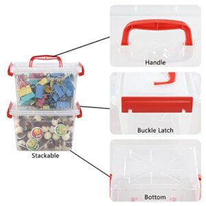 Yuright 3.5 Qt Plastic Bin with Lid, Latching Box Tote, 4 Pack