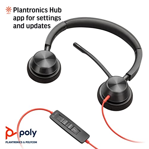 Plantronics - Blackwire 3320 USB-A - Wired, Dual-Ear (Stereo) Headset with Boom Mic - USB-A to Connect to Your PC, Mac or Cell Phone - Works with Teams, Zoom & More