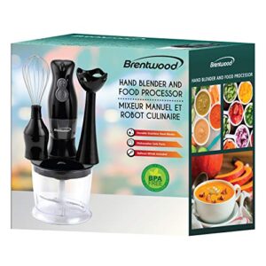 2-Speed Hand Blender and Food Processor with Balloon Whisk (Black)