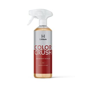 color crush- a rather intense approach to an instant detailer, infused with color enhancing technology - extremely hydrophobic ingredients, color crush will outlast any detailer on the planet
