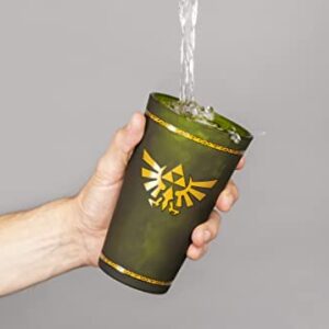 Paladone Hyrule Crest Drinking Glass, The Legend of Zelda Tumbler, 450 ml