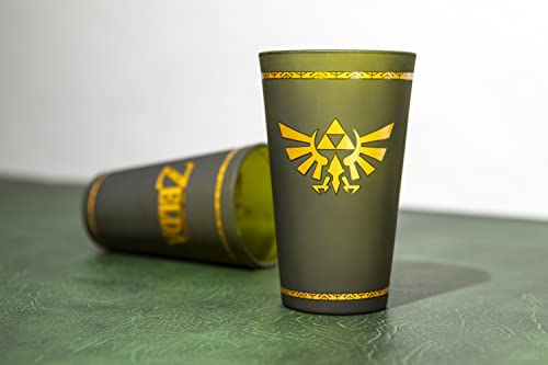 Paladone Hyrule Crest Drinking Glass, The Legend of Zelda Tumbler, 450 ml