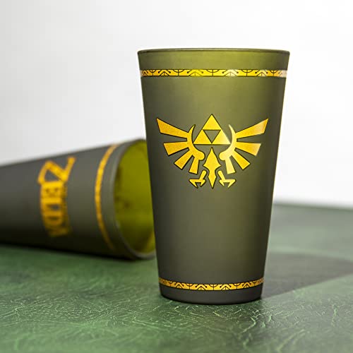 Paladone Hyrule Crest Drinking Glass, The Legend of Zelda Tumbler, 450 ml