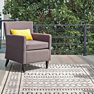 nuLOOM Cora Tribal Indoor/Outdoor Area Rug, 3' x 5', Light Grey