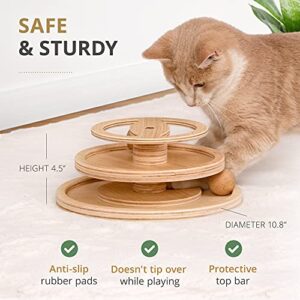 7 Ruby Road Cat Ball Track Toy 100% Natural Sustainable Wood Interactive Cat Toy - Interactive Indoor Cats Toy for When You are Away - Self Play Interactive Cat Toy for Indoor Cats Toy Ball Track