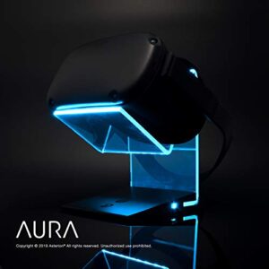 The Original Universal Illuminated RGB VR Charging Stand for Meta Quest 3/2 / 1 / Pro, Oculus, Vision Pro, HTC, Rift-s, PSVR, Index All VR Headsets | Black Aura v1.0