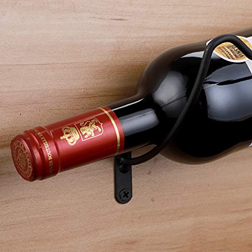 Hipiwe Pack of 6 Wine Rack Wall Mounted Wine Bottle Holder - Metal Red Wine Display Holder for Home Bar Decor Wall Hanging Beverages Liquor Bottles Storage Rack with Hardware