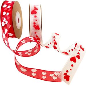 llxieym 2 rolls valentine's day heart ribbons wrapping ribbons for wedding valentine's day wrapping