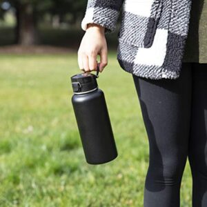 MIRA 32 oz Stainless Steel Water Bottle - Hydro Vacuum Insulated Metal Thermos Flask Keeps Cold for 24 Hours, Hot for 12 Hours - BPA-Free One Touch Spout Lid Cap - Black