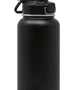 MIRA 32 oz Stainless Steel Water Bottle - Hydro Vacuum Insulated Metal Thermos Flask Keeps Cold for 24 Hours, Hot for 12 Hours - BPA-Free One Touch Spout Lid Cap - Black