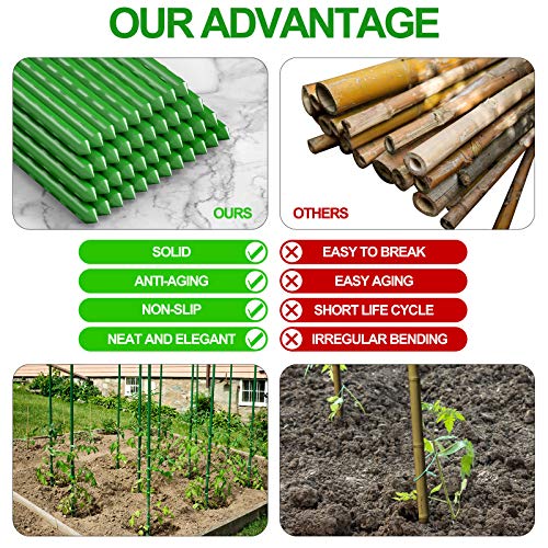 WAENLIR Garden Stakes 48 inch 4ft Sturdy Plant Sticks/Support, Tomato Stakes, Pack of 30
