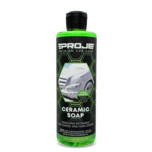 proje' premium car care - ceramic car wash soap - ph balanced - deep cleaning & high foaming - sio2 ceramic car shampoo - works with foam cannons, foam guns, or bucket washes