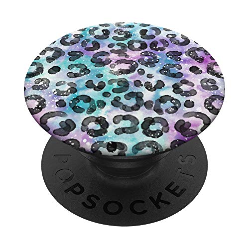 Pretty Purple Black Blue White Leopard Pattern Animal Print PopSockets PopGrip: Swappable Grip for Phones & Tablets