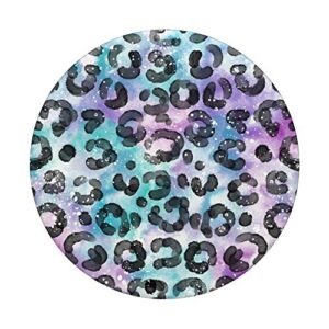 Pretty Purple Black Blue White Leopard Pattern Animal Print PopSockets PopGrip: Swappable Grip for Phones & Tablets