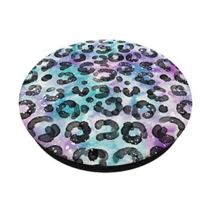 Pretty Purple Black Blue White Leopard Pattern Animal Print PopSockets PopGrip: Swappable Grip for Phones & Tablets