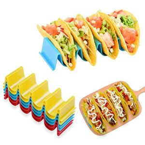 taco holder, taco holder stand set of 6, pp health material taco rack, good holder stand on table, hold 4 hard or soft shell taco, safe for baking as truck tray