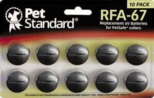 pet standard replacement rfa-67 6v lithium batteries compatible with petsafe battery-operated pet products and specific dog receiver collars - rfa-67d-11 (pack of 10)