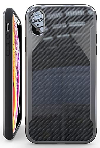 Nicexx Designed for iPhone XR Case with Carbon Fiber Pattern, 12ft. Drop Tested, Wireless Charging Compatible - Black