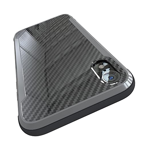 Nicexx Designed for iPhone XR Case with Carbon Fiber Pattern, 12ft. Drop Tested, Wireless Charging Compatible - Black