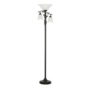 catalina 22776-001 traditional torchiere floor lamp with two reading lights, 72", oil rubbed bronze