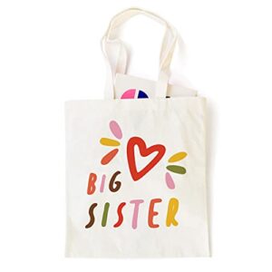 Ihopes Big Sister Reusable Tote Bag | Cute Big Sister Canvas Tote Bag Gifts for Girls Daughter Sister | Perfect birthday gifts/Birth Announcement/New Pregnancy Gift