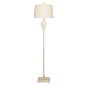 Catalina 22798-000 Rustic Farmhouse Faux Wood Urn Floor Lamp, 59", Distressed White