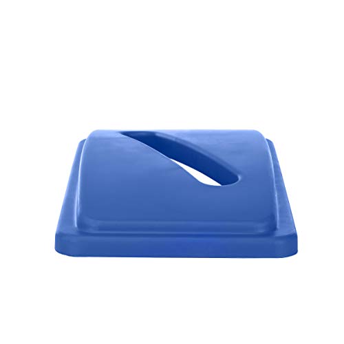 Alpine Industries Slim Trash Can Lid - Compact Garbage Bin Cover - Durable Slender Varied Plastic Top Minimize Odors and Keep Litter Inside and Unseen - Paper Recycling Lid - Blue