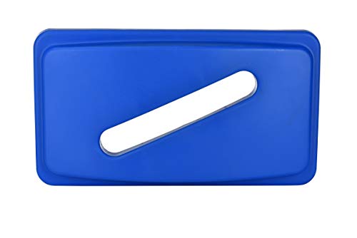 Alpine Industries Slim Trash Can Lid - Compact Garbage Bin Cover - Durable Slender Varied Plastic Top Minimize Odors and Keep Litter Inside and Unseen - Paper Recycling Lid - Blue