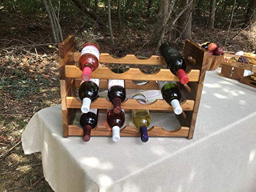 Kalmar Home Acacia Wood Stackable Wine Rack