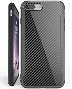nicexx designed for iphone 7 plus | iphone 8 plus case with carbon fiber pattern, 12ft. drop tested, wireless charging compatible - black