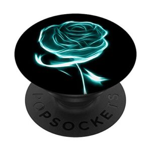 green teal mint rose flower - floral chic design popsockets popgrip: swappable grip for phones & tablets