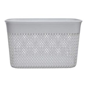 Life Story Lightweight Heavy Duty Trendy Portable Storage Woven Basket 16 Quarts, Grey (4 Pack)