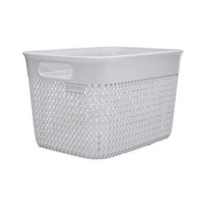 Life Story Lightweight Heavy Duty Trendy Portable Storage Woven Basket 16 Quarts, Grey (4 Pack)