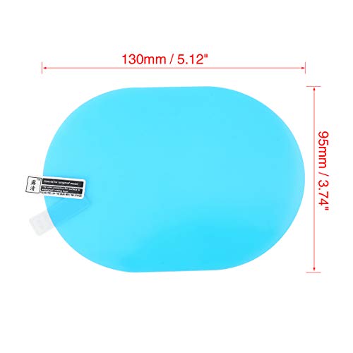 X AUTOHAUX 2pcs Oval Car Rearview Mirror Nano Film Anti Rain Waterproof Side Window Clear Protective Sticker 130mm x 95mm