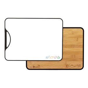 totally bamboo poly-boo double sided bamboo and poly cutting board, 15" x 11", bpa free