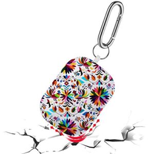 Art-Strap Protective Case, Compatible with AirPods Pro - Shockproof Soft TPU Gel Case Cover with Keychain Carabiner Replacement for Apple AirPods Pro (Mexican Otomi Style)