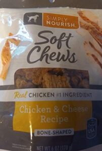 simply nourish (1 chicken & cheese recipe soft chews bone shaped (1-6 oz) bag
