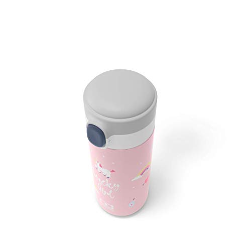 monbento - Insulated Bottle MB Pop Unicorn - 12 Oz - Leakproof - Hot/Cold Up to 12 Hours - Small Water Bottle - BPA Free Food Grade Safe - Unicorn Pattern - Pink