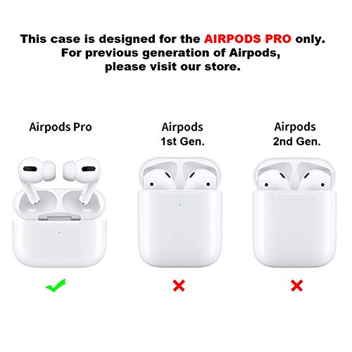 [ Compatible with AirPods Pro ] Shockproof Soft TPU Gel Case Cover with Keychain Carabiner for Apple AirPods (Day Dead Colorful Sugar Skull)