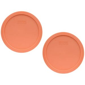pyrex 7402-pc bahama sunset light orange plastic food storage replacement lids - 2 pack