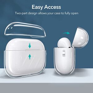 ESR Upgrade Clear Carrying Case for AirPods Pro Case 2019, Air Ripple Protective TPU Cover with Keychain [Won't Affect Wireless Charging] [Visible Front LED] [Dust & Shock-Resistant], Clear