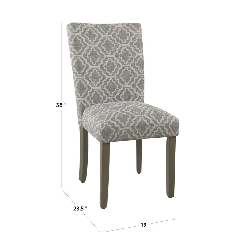 HomePop Parsons Classic Upholstered Accent Dining Chair, Single Pack, Grey