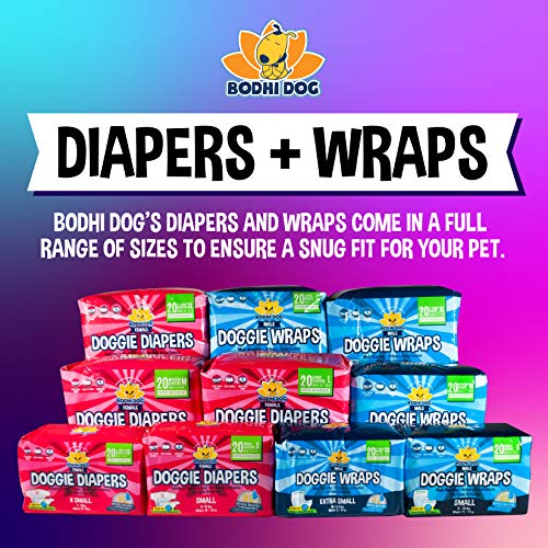 Disposable Dog Female Diapers | 20 Premium Quality Adjustable Pet Wraps with Moisture Control & Wetness Indicator | 20 Count Large Size