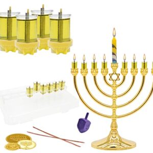 Hanukkah Pre-Filled Olive Oil Glass Cup Candles, 2.5 Hours, 100 Percent Olive Oil Pre-Filled Ready to Use - 44 Cups for All 8 Nights of Hanukkah