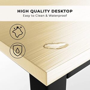 Halter Extra Long Computer Desk for Home Office, 47" Modern, PC, Laptop Office Desk, for Gaming, Studying, Working Sturdy Writing Table and Crafting Table, Easy Assembly, Walnut Desk, Black Frame