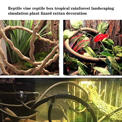 Hamiledyi Bearded Dragon Tank Accessories Lizard Hammock Jungle Climber Vines Flexible Leaves Bendable Vine Artificial Branch Habitat Reptile Decor for Climbing, Chameleon, Lizard,Gecko,Snake