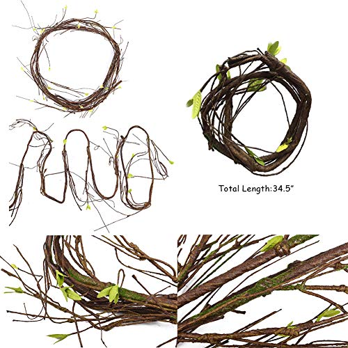 Hamiledyi Bearded Dragon Tank Accessories Lizard Hammock Jungle Climber Vines Flexible Leaves Bendable Vine Artificial Branch Habitat Reptile Decor for Climbing, Chameleon, Lizard,Gecko,Snake