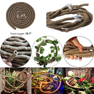 Hamiledyi Bearded Dragon Tank Accessories Lizard Hammock Jungle Climber Vines Flexible Leaves Bendable Vine Artificial Branch Habitat Reptile Decor for Climbing, Chameleon, Lizard,Gecko,Snake