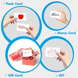 200 PCs Blank White Kraft Paper Round Corner Flash Word Message Gift Index Card (3.5” X 2.1”)